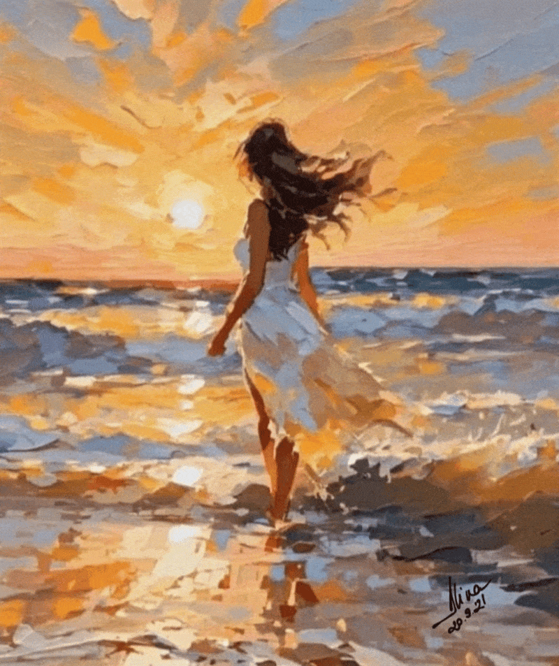 ArteDiAlina.com painting: Following the sun
